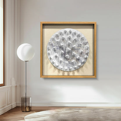 Minimalist Terracotta Wood Block Grid Art - Modern Geometric Panel