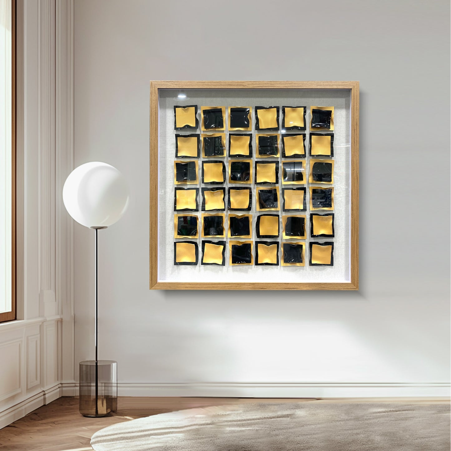Luxury Acrylic Slat Wall Installation - Multi-Color Gallery Art