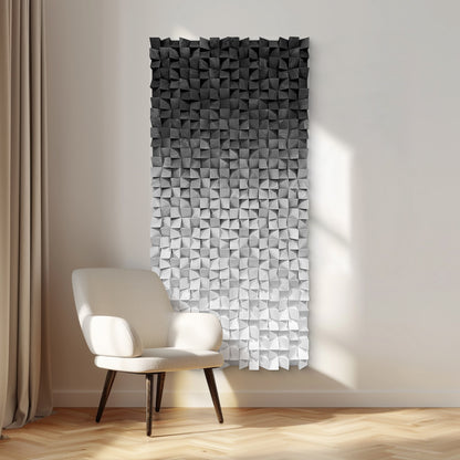 Extra Large Abstract Wood Wall Art, handcrafted from solid wood with black & white mosaic detailing, delivering a sleek modern focal texture.