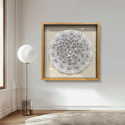 Abstract Gradient Wood Peg Mosaic Art - Textured 3D Shadow Box