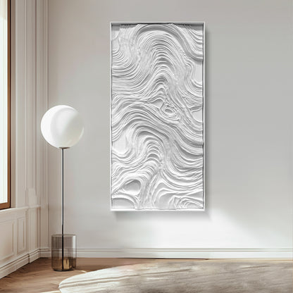 Minimalist Topographic Wood Carving Contour Panel