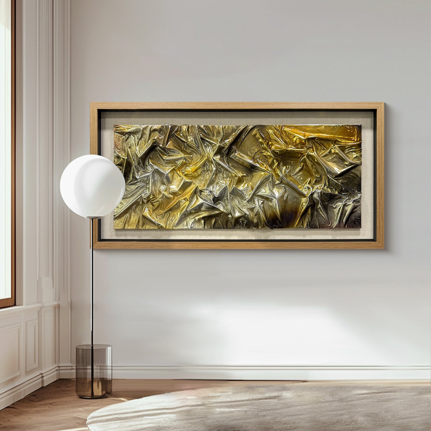 Luxury Abstract Wood Matrix Art - Framed Glossy 3D Wall Panel