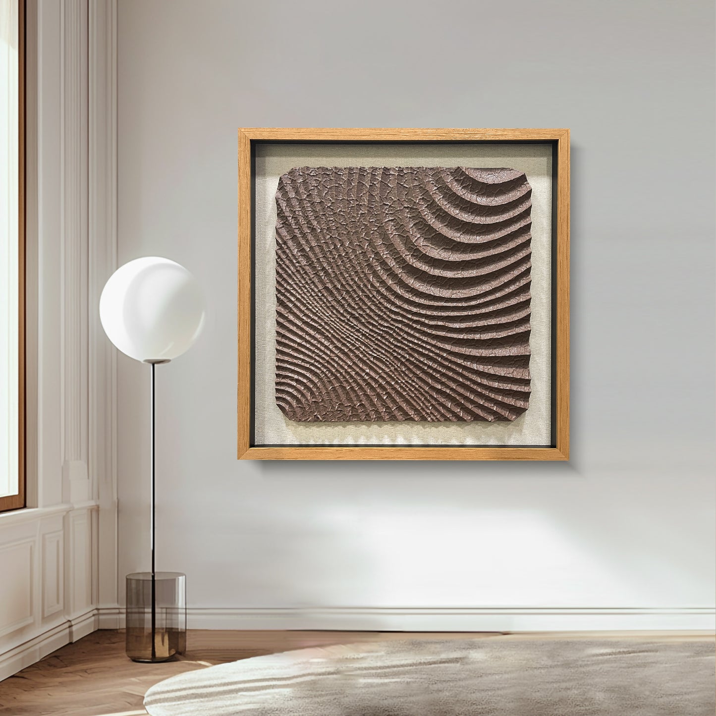 Abstract 3D Relief Wall Art - Hand-Textured Clay Wave Sculpture