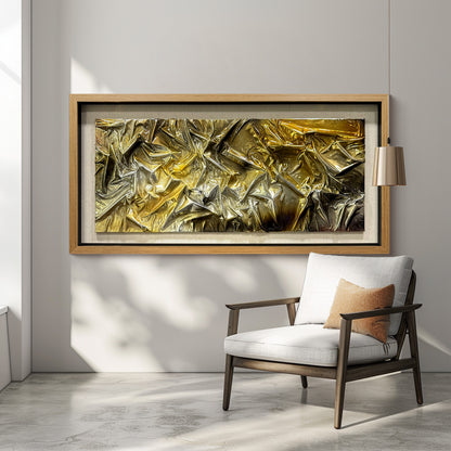 Luxury Abstract Wood Matrix Art - Framed Glossy 3D Wall Panel