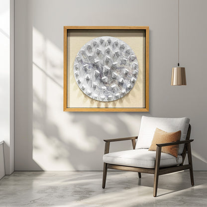 Minimalist Terracotta Wood Block Grid Art - Modern Geometric Panel