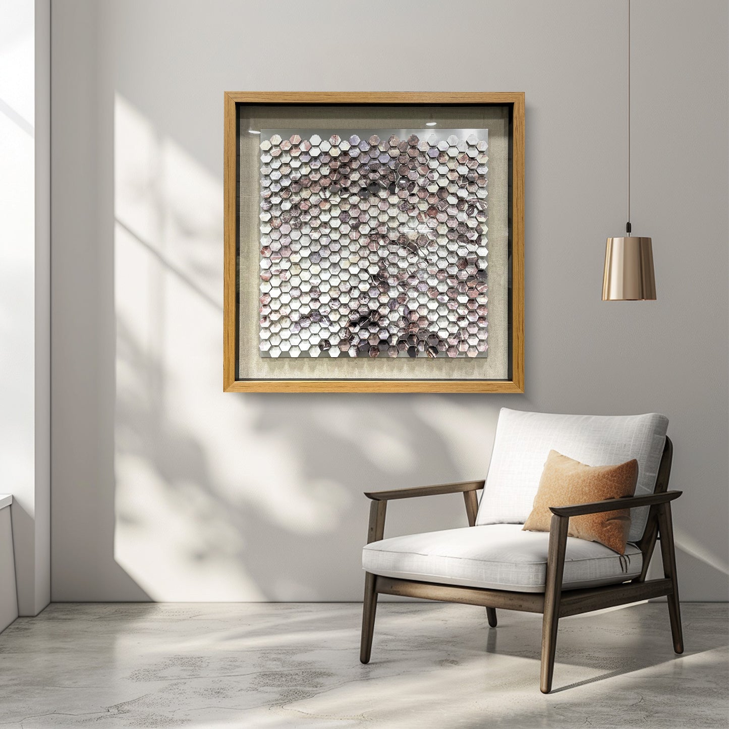 Modern Geometric Metal Mosaic Wall Art - Abstract Luxury Sculpture