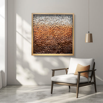 Wood Paper Flower Shadow Box - Modern 3D Wall Sculpture