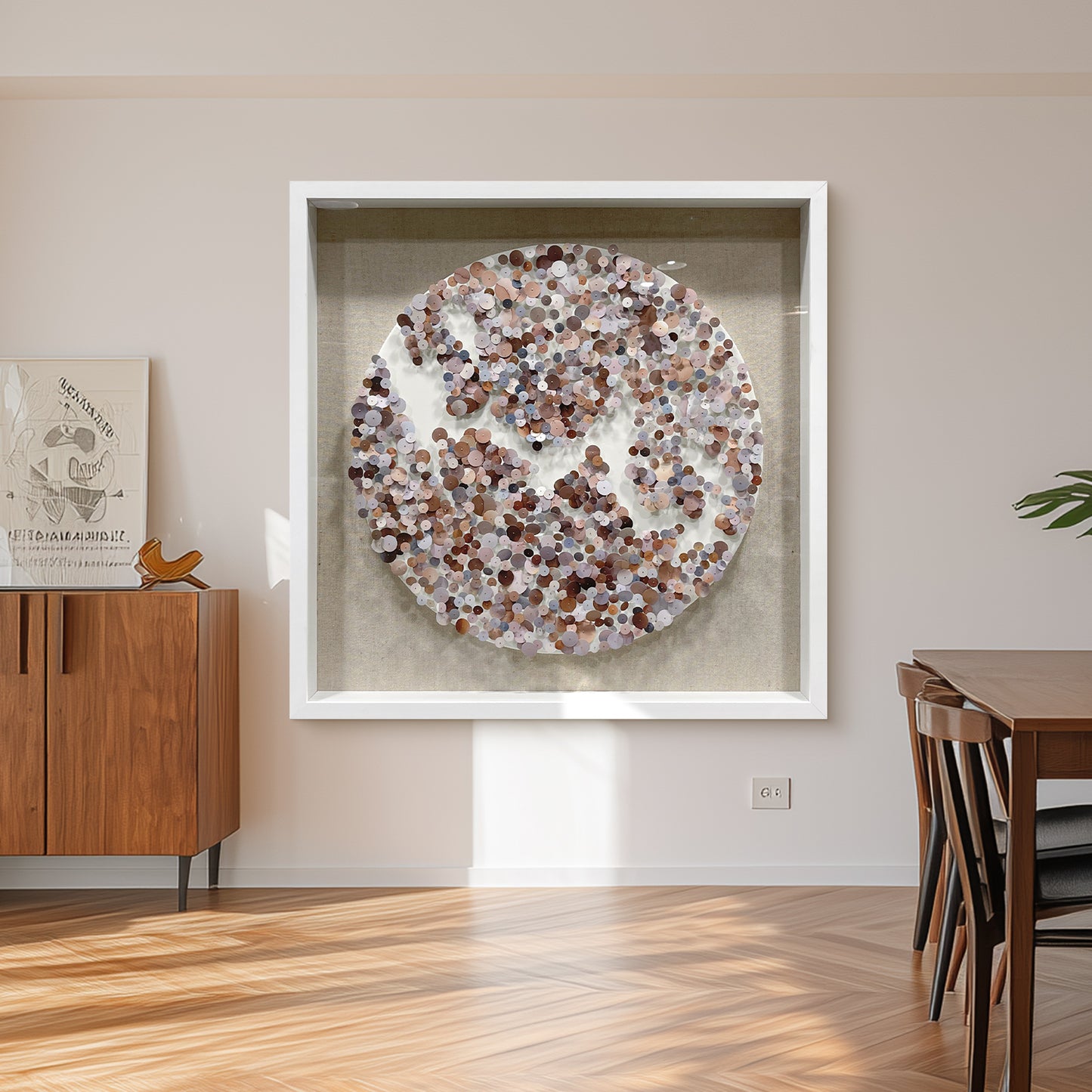 Modern Dimensional Nail Sequin Wall Sculpture