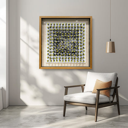 Abstract Carved & Painted Wall Sculpture - 3D Textured Art