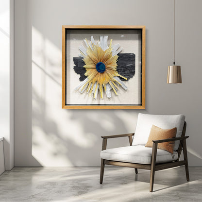 3D Mixed Media Textured Wall Sculpture - Handmade Dimensional Art