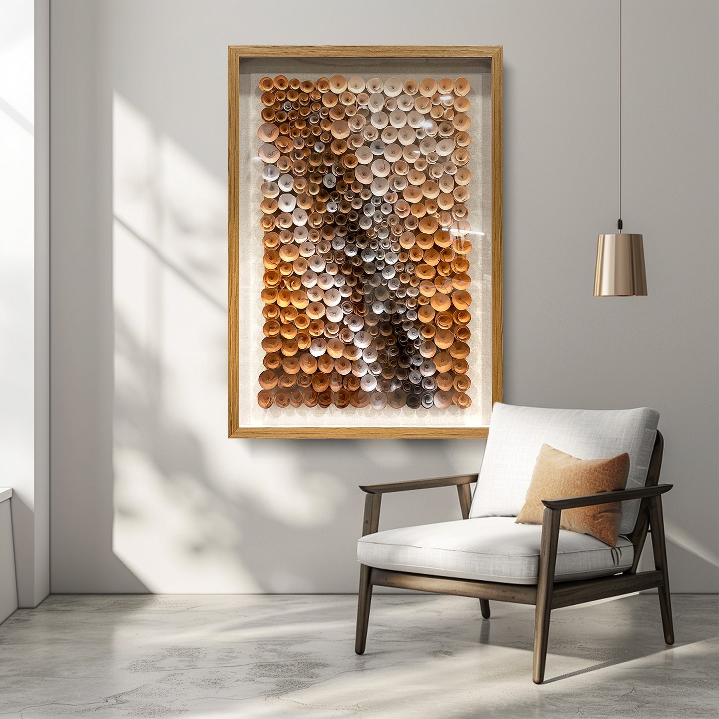 Handmade Wood Blossom Wall Sculpture - 3D Spiral Vortex Art