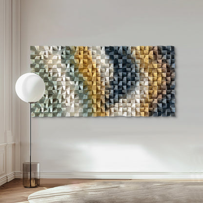 Unique triangular wooden wall art, crafted from natural wood to outline dynamic geometric lines, embodying stylish artistic aesthetics.
