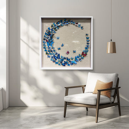 Deep Indigo Coiled Paper Concentric Wall Feature