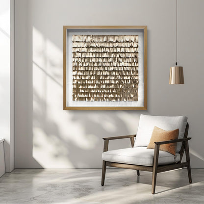 Handmade Gold Leather Wall Art - Textured Sculpture