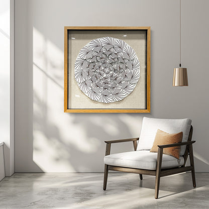 Abstract Gradient Wood Peg Mosaic Art - Textured 3D Shadow Box