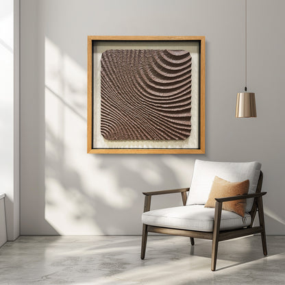 Abstract 3D Relief Wall Art - Hand-Textured Clay Wave Sculpture