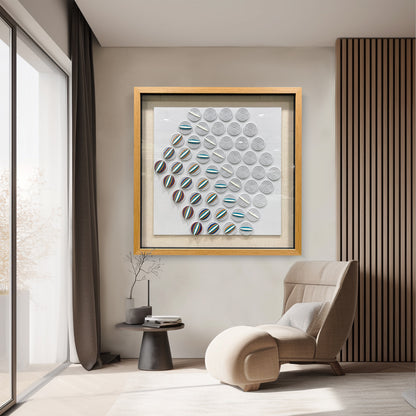 Modern Kinetic Geometric Wood Wall Art - Striped Relief Sculpture