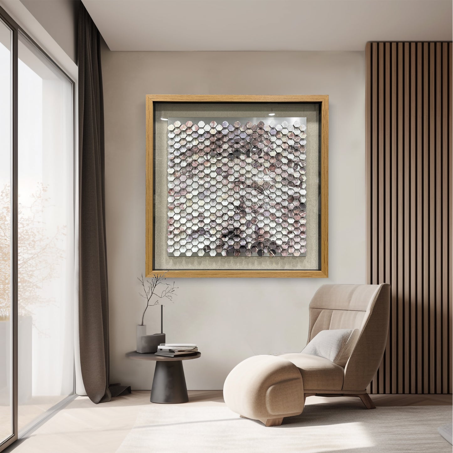 Modern Geometric Metal Mosaic Wall Art - Abstract Luxury Sculpture
