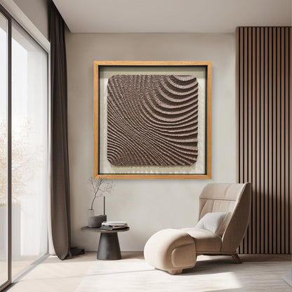 Abstract 3D Relief Wall Art - Hand-Textured Clay Wave Sculpture