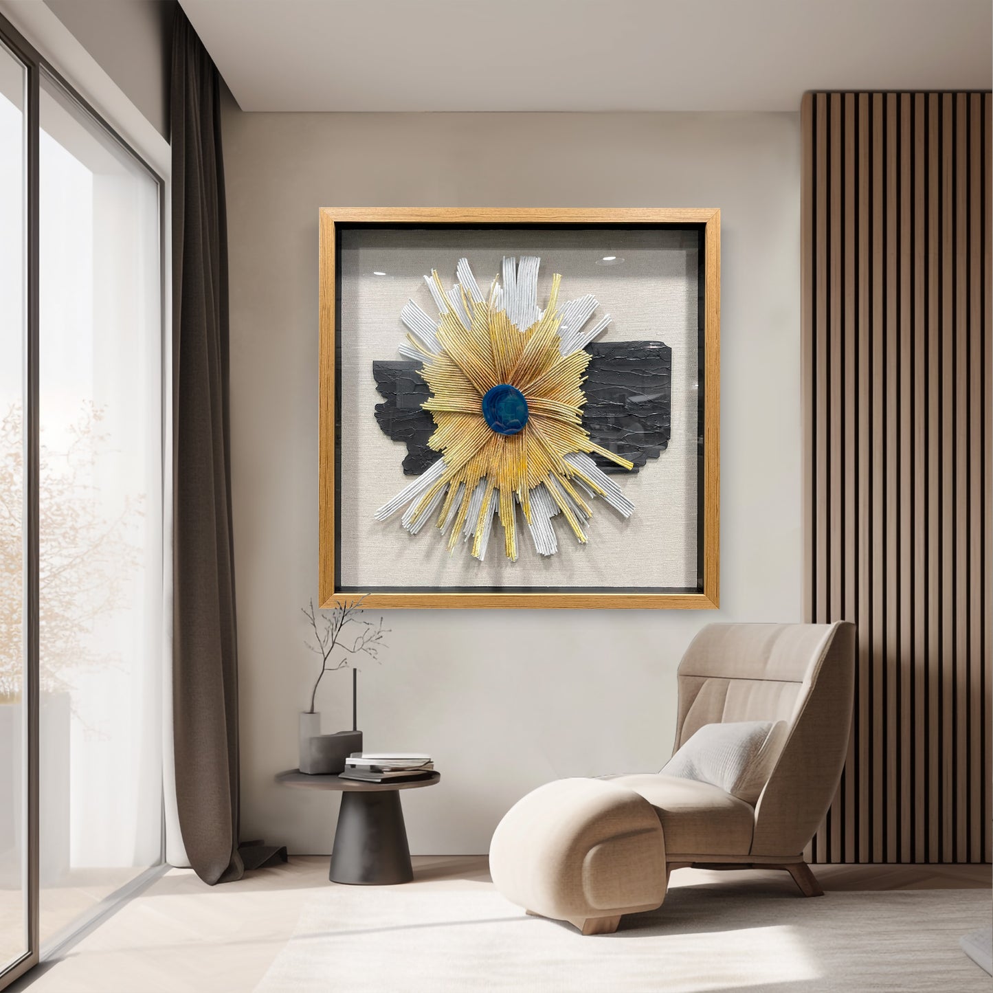 3D Mixed Media Textured Wall Sculpture - Handmade Dimensional Art