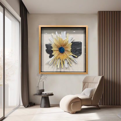 3D Mixed Media Textured Wall Sculpture - Handmade Dimensional Art