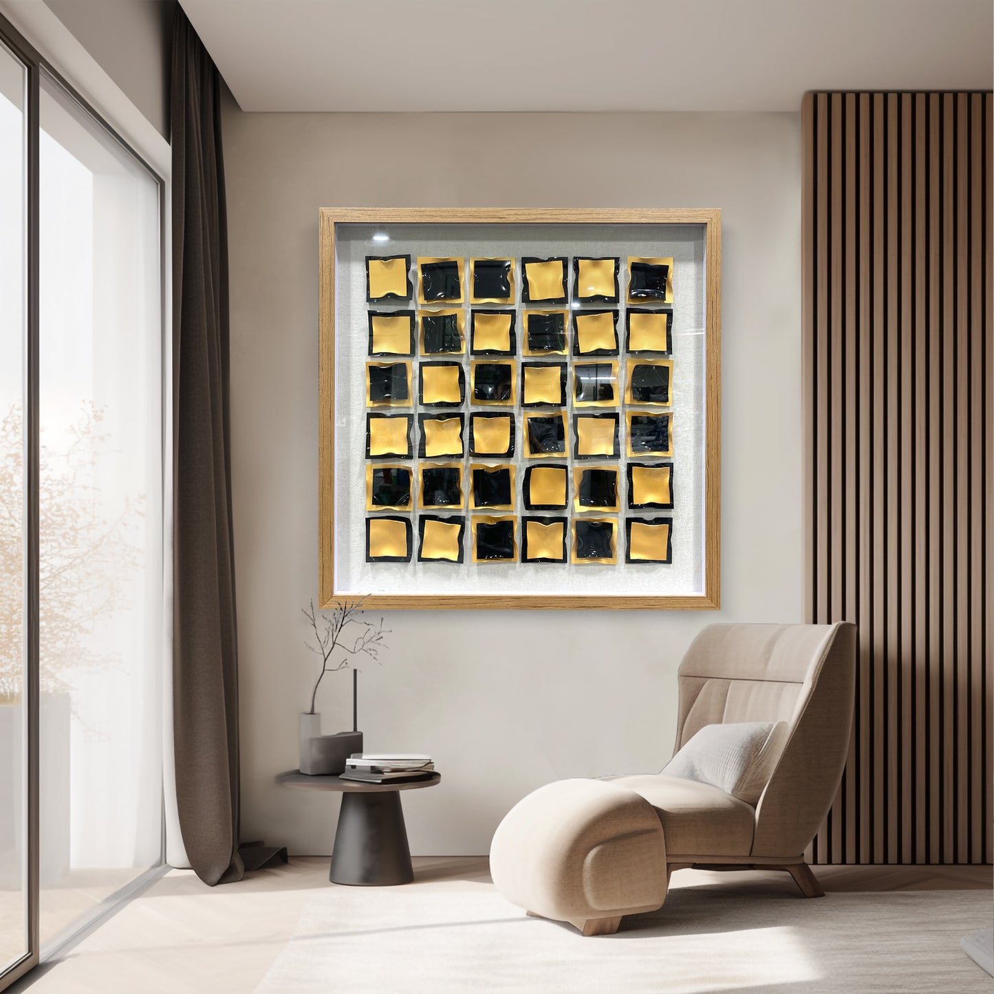 Luxury Acrylic Slat Wall Installation - Multi-Color Gallery Art