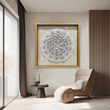 Abstract Gradient Wood Peg Mosaic Art - Textured 3D Shadow Box