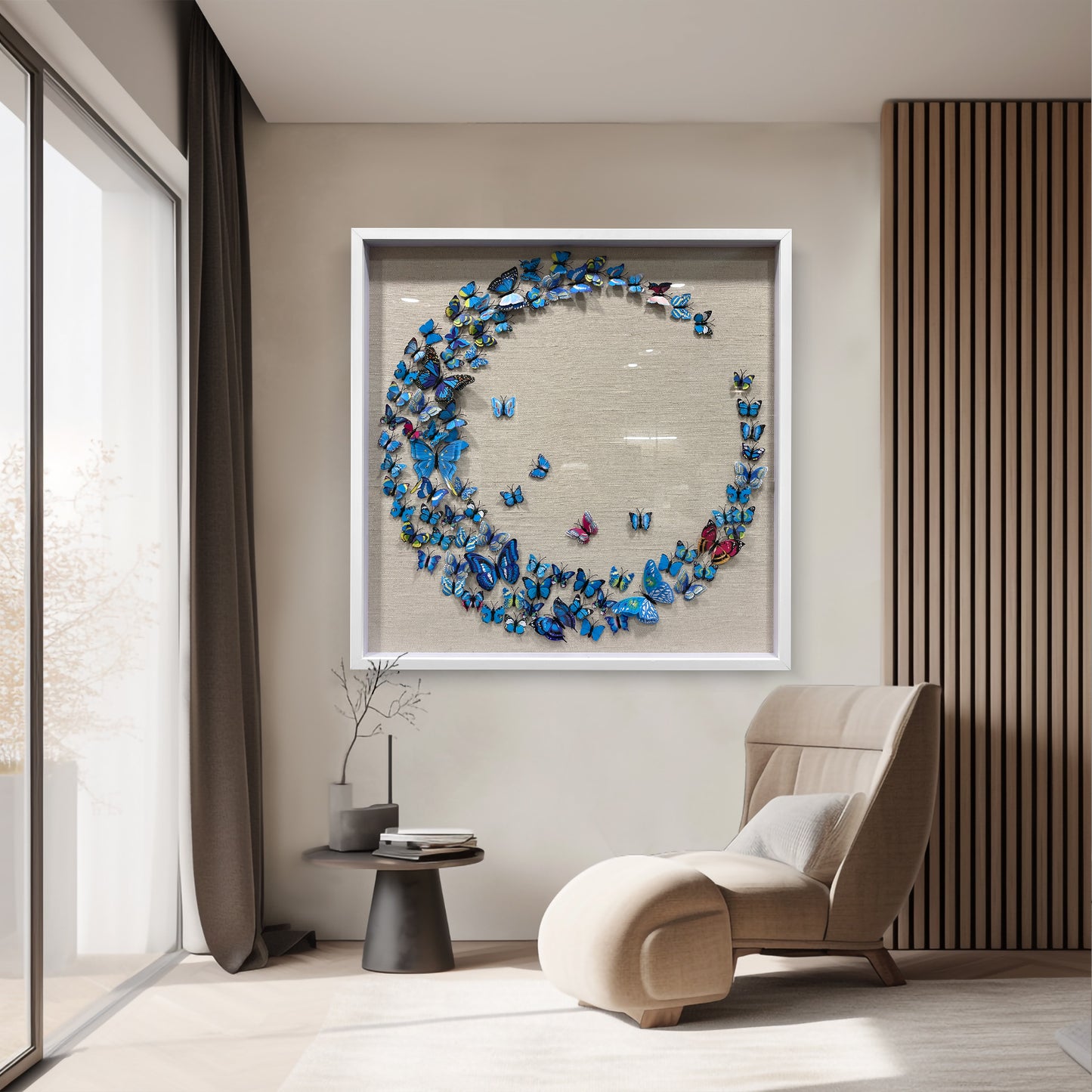 Deep Indigo Coiled Paper Concentric Wall Feature