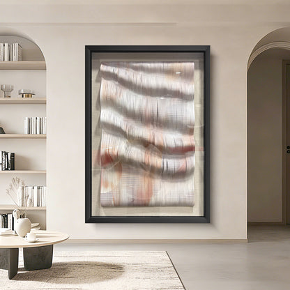 Handcrafted 3D paper artwork, modern textured wall art with delicate three-dimensional design.