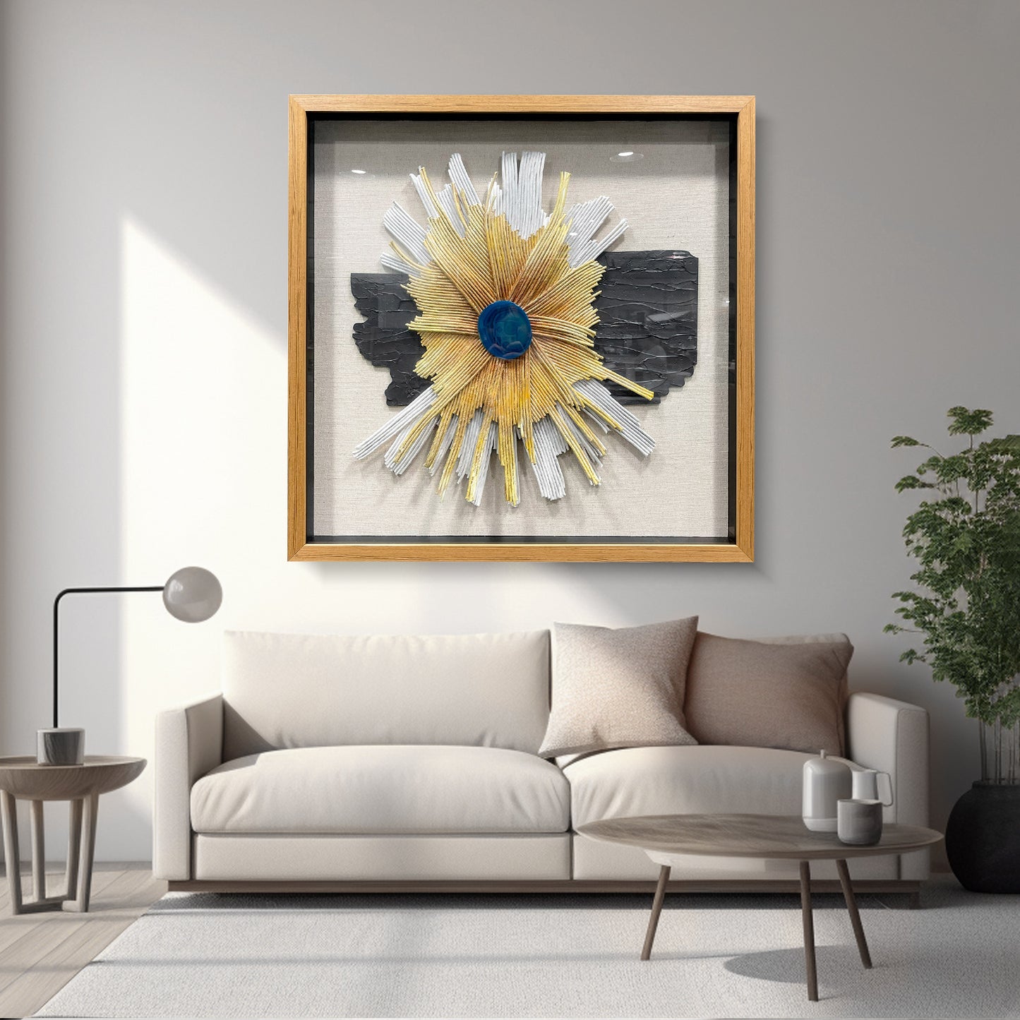 3D Mixed Media Textured Wall Sculpture - Handmade Dimensional Art