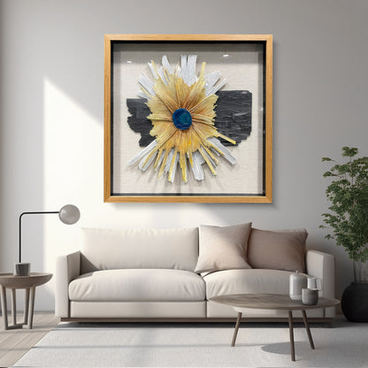 3D Mixed Media Textured Wall Sculpture - Handmade Dimensional Art