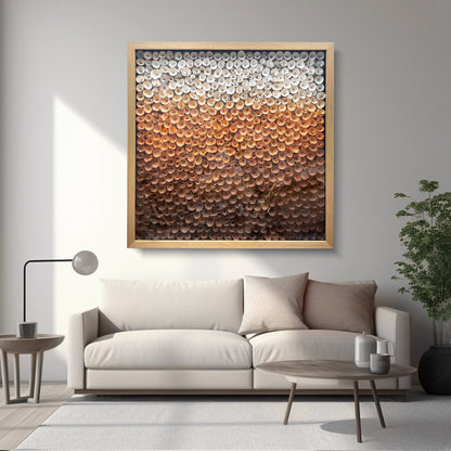 Wood Paper Flower Shadow Box - Modern 3D Wall Sculpture