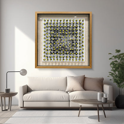 Abstract Carved & Painted Wall Sculpture - 3D Textured Art