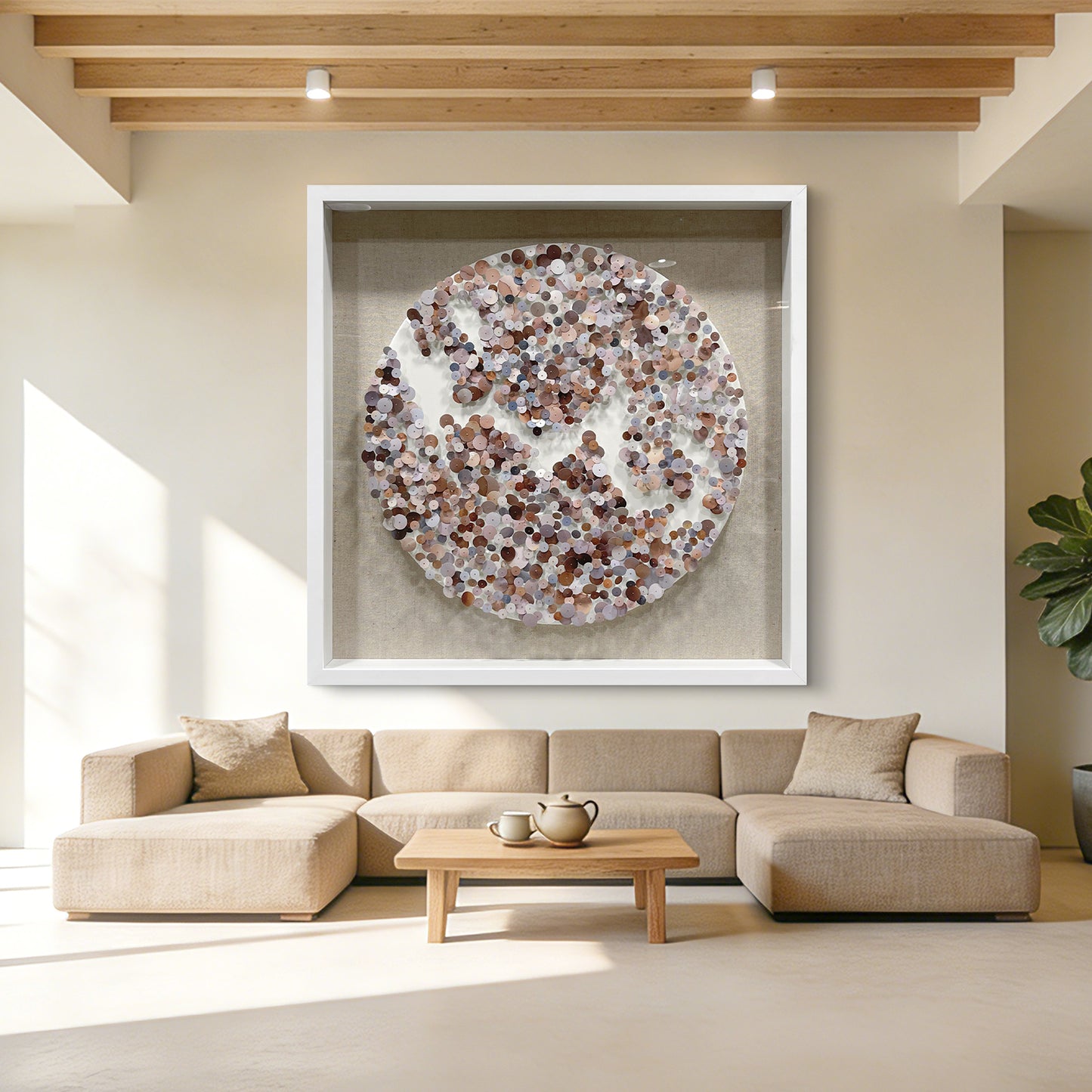 Modern Dimensional Nail Sequin Wall Sculpture