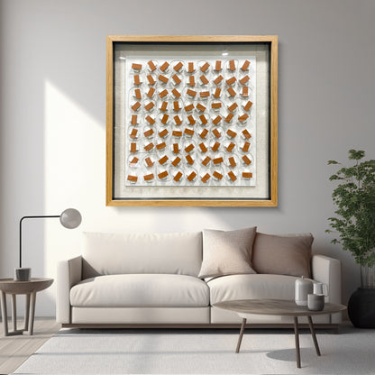 Hand-Painted Carved Wood Wall Art - Modern 3D Relief Panel