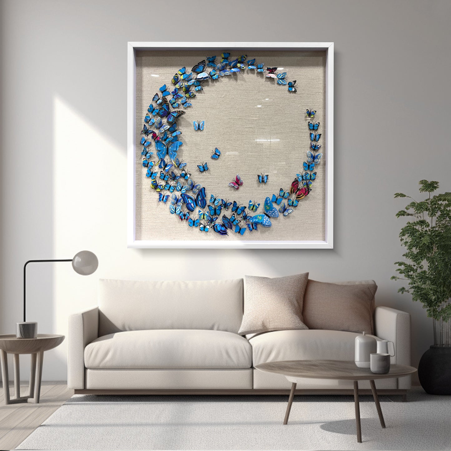 Deep Indigo Coiled Paper Concentric Wall Feature