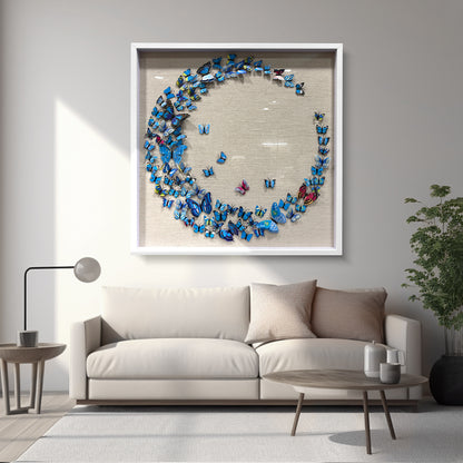 Deep Indigo Coiled Paper Concentric Wall Feature