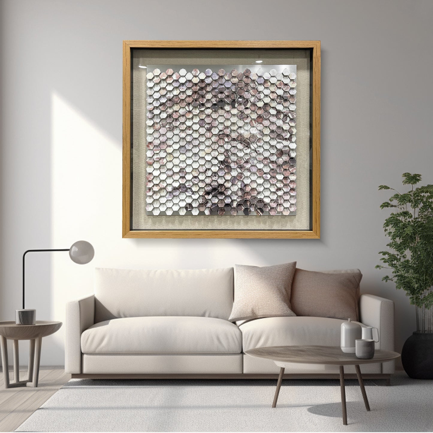 Modern Geometric Metal Mosaic Wall Art - Abstract Luxury Sculpture