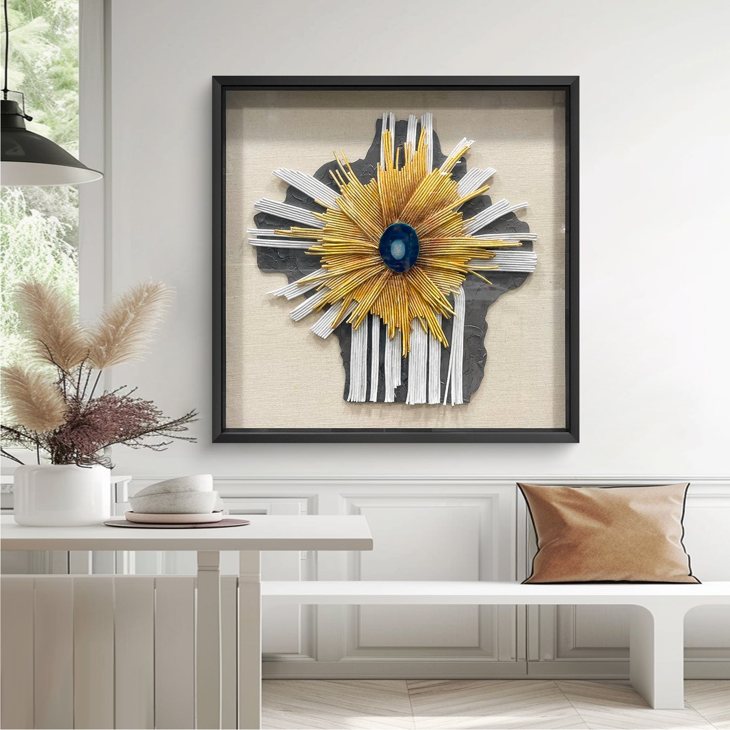 3D Mixed Media Textured Wall Sculpture - Handmade Dimensional Art