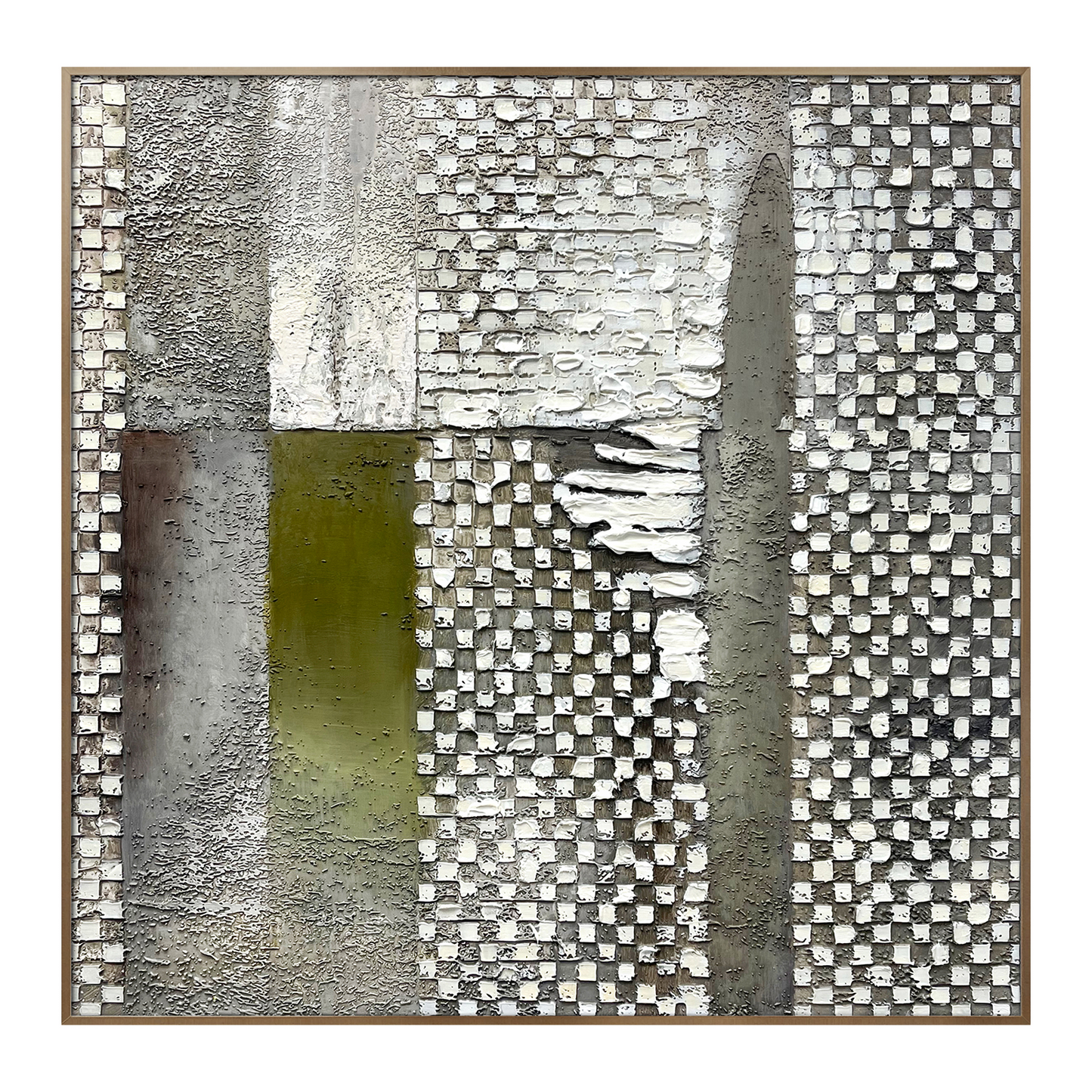 Extra Large Green Abstract Wall Art with Rich Thick Texture, Modern Elegant Artwork