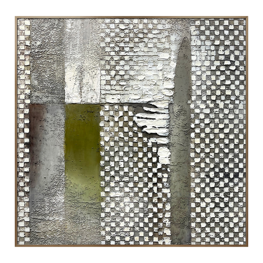 Extra Large Green Abstract Wall Art with Rich Thick Texture, Modern Elegant Artwork