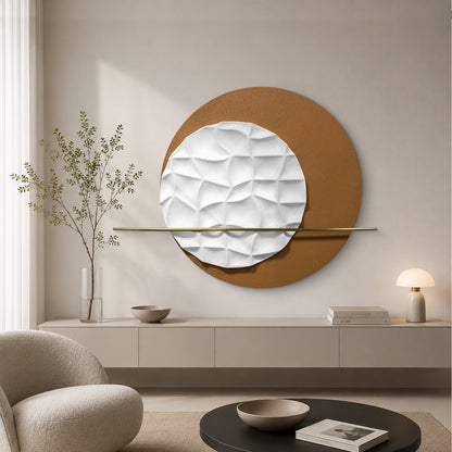 White Ripple Circle Wall Sculpture