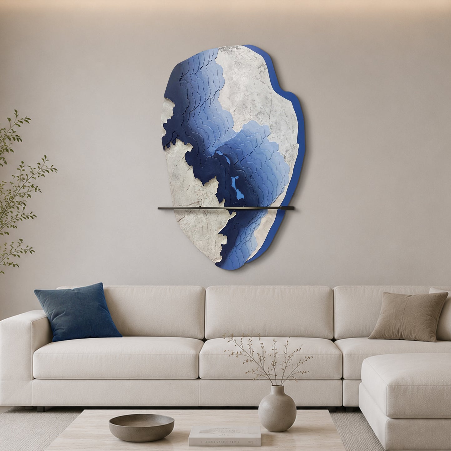 Blue Rift Stone Textured Wall Art