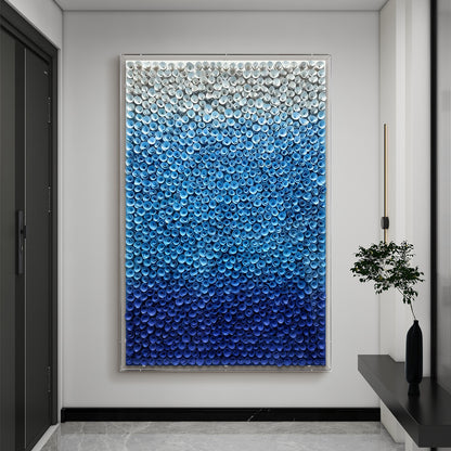 Blue Gradient Bloom Wood Flower Vertical Wall Decor