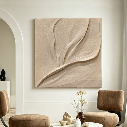 Ivory Leaf Carved Wall Relief