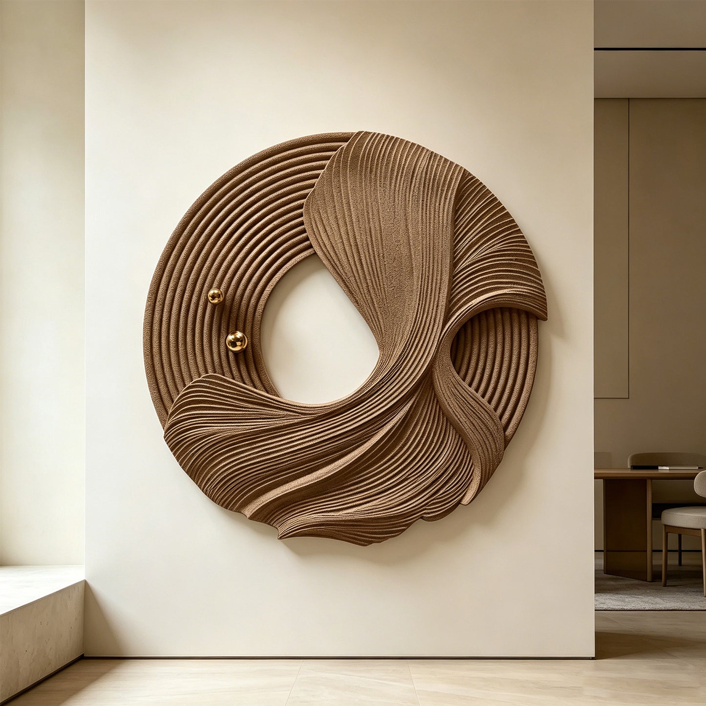 Rose Ribbon Orbit Wall Sculpture