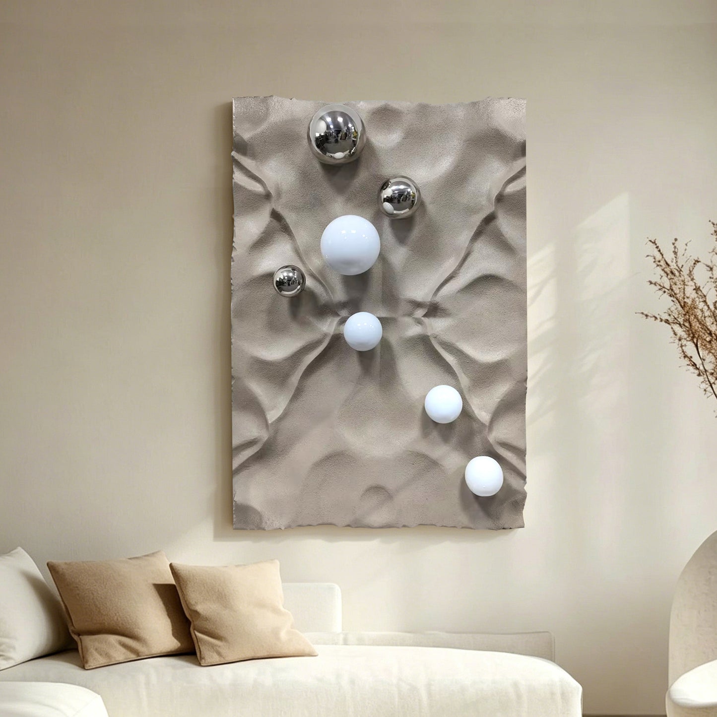 Silver Pebble Sandstone Wall Art