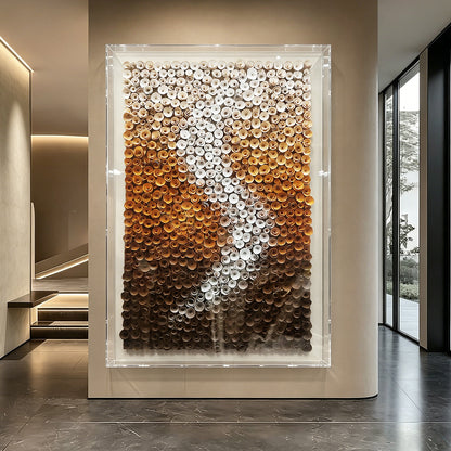 Amber Drift Paper Art Shadow Box