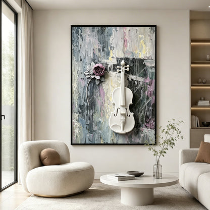 Violin Reverie Mixed Media Wall Art