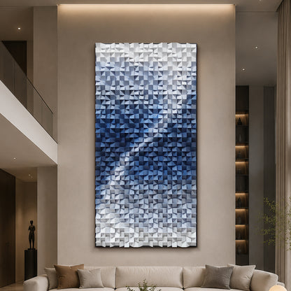 Blue Copper Wood Mosaic Wall Panel
